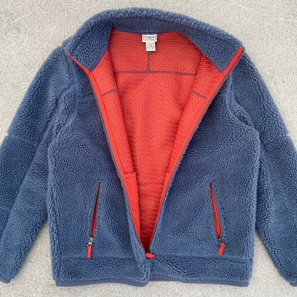 LL Bean Sherpa Fleece Jacket Blue - Picture 4 of 4